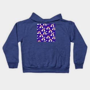 Blue Rainbows and Stars Kids Hoodie